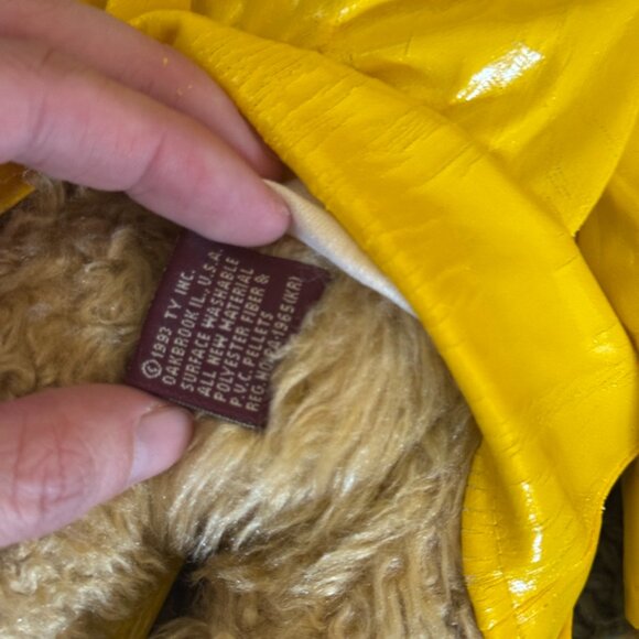 Ty Attic Treasures Gordon™ Bear Yellow Raincoat & Hat Plush w/ Tag | Vintage Col - Picture 5 of 5